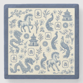 Year of the Horse Mahjong Toile Stone Coaster Stenen Onderzetter