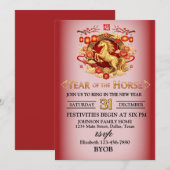 Year of the Horse New Years Eve Party Kaart (Voorkant / Achterkant)