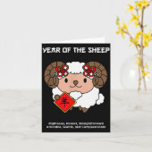 Year Of The Sheep Chinese Zodiac Lunar New Year Kaart (Gele Bloem)