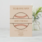Year One MVP Baseball First Birthday Invitation (Debout devant)
