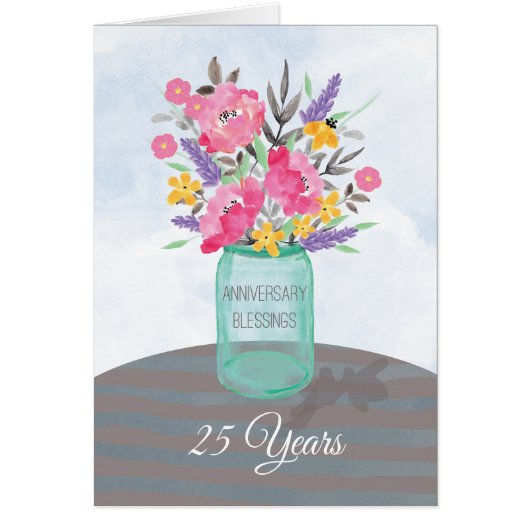 Year Specific Anniversary Blessings Jar Vase (Devant)