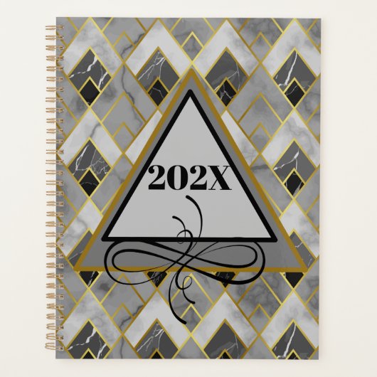 Yearly Modern Marble  Date Planner (Voorkant)
