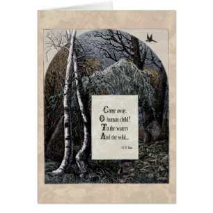 Yeats "Het gestolen kind" Victoriaans kunstkaart