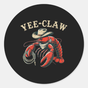 Yee Claw Funny Crawfish Cajun Seafood Festival Ronde Sticker