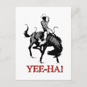 Yee-Ha! Rodeo cowboy op een springpaard Briefkaart (Voorkant)