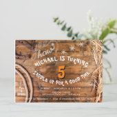 Yee Haw Cowboy Verjaardag Uitnodiging (Staand voorkant)