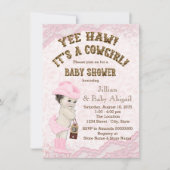 Yee Haw Cowgirl Baby shower Kaart (Voorkant)