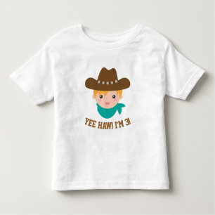 Yee Haw, Cute Little Cowboy is 3 Kinder Shirts