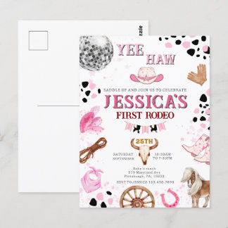 Yee Haw Disco Cowgirl Rodeo Verjaardag Briefkaart