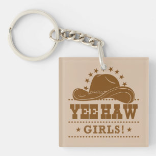 Yee Haw Girls Cowgirl Pet Design Sleutelhanger