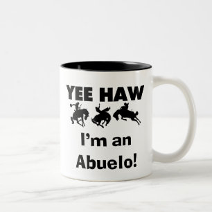 Yee Haw Ik ben een Abuelo T-shirts en geschenken Tweekleurige Koffiemok