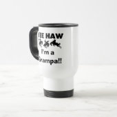 Yee Haw Ik ben een Grampa T-shirts en geschenken Reisbeker (Voorkant links)