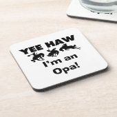 Yee Haw Ik ben een Opa T-shirts en geschenken Bier Onderzetter (Linkerzijde)