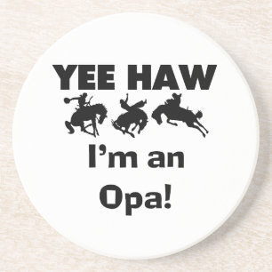Yee Haw Ik ben een Opa T-shirts en geschenken Zandsteen Onderzetter
