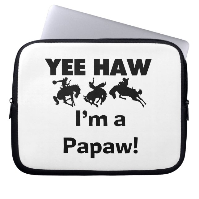 Yee Haw Ik ben een Papaw T-shirts en geschenken Laptop Sleeve (Voorkant)