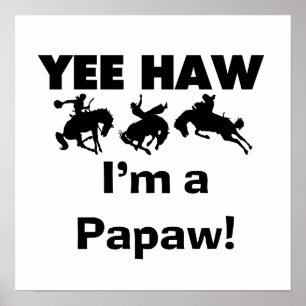 Yee Haw Ik ben een Papaw T-shirts en geschenken Poster