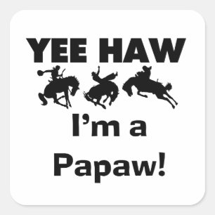 Yee Haw Ik ben een Papaw Tshirts en geschenken Vierkante Sticker