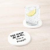 Yee Haw Ik ben een Poppi T-shirts en geschenken Zandsteen Onderzetter (Zijkant)