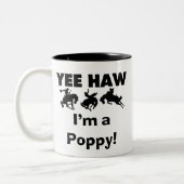 Yee Haw Ik ben een Poppy T-shirts en geschenken Tweekleurige Koffiemok (Links)