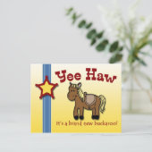 Yee Haw ! Invitation baby shower à thème occidenta (Debout devant)