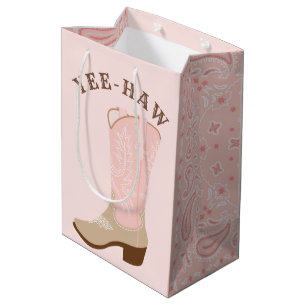 YEE-HAW Pink Cowgirl Boot Medium Cadeauzakje