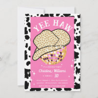 Yee Haw Pink Cowgirl Disco Rodeo 30e verjaardag