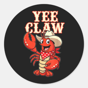 Yee Klauw Grappige Vintage Rivierkreeft Kook Cajun Ronde Sticker