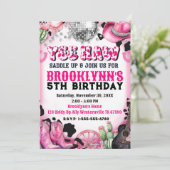 Yee Yaw Disco Cowgirl Anniversaire Fête Invitation (Debout devant)