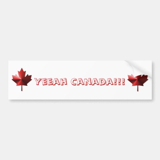 Yeeah Canada Flag Maple Leaf Bumpersticker (Voorkant)