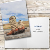 Yeeha ! Carte de célébration de bottes western pou