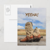 Yeeha! Het westerne Briefkaart van de Laars (Voorkant / Achterkant)