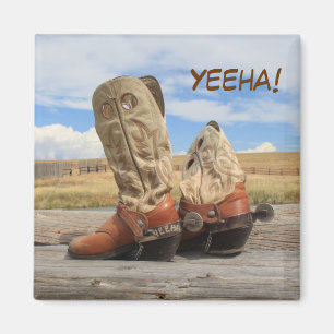 Yeeha Rustic Western Boot Magnet Magneet