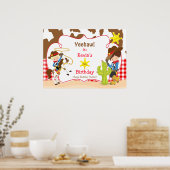 Yeehaw Cowboy Western Anniversaire Poster Boster (Cuisine)
