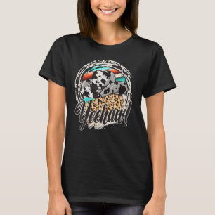 YEEHAW Luipaard Koe Patroon Print Serape Rodeo T-shirt