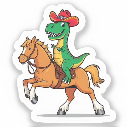 Yeehaw-Saurus Rex-Sticker Sticker (Voorkant)