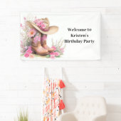 Yeehaw Wild West Cowgirl Verjaardag Spandoek (Insitu)