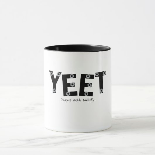 YEET Bold Grey Typography fixed bullets Design Mok (Midden)