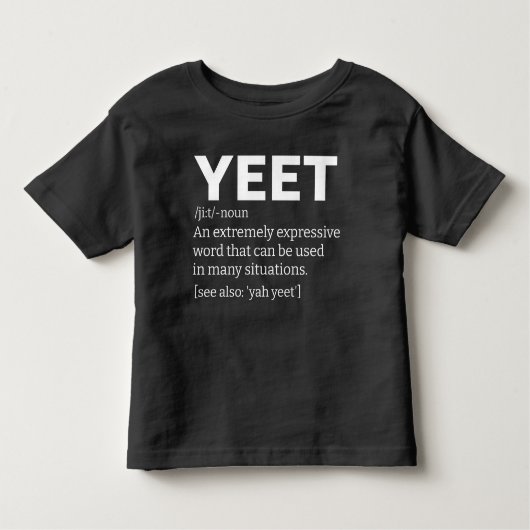 Yeet Definition Black Kinder Shirts (Voorkant)