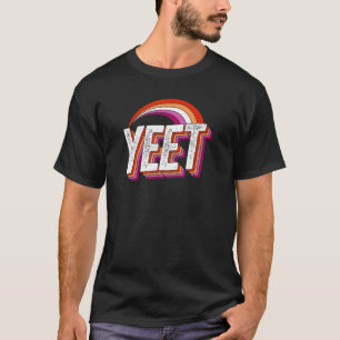 Yeet Meme Lesbische Pride Vlag Regenboog Millennia T-shirt