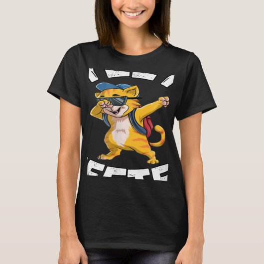 Yeet Or Be Yeeted Cool Cat Dabbing Back To School T-shirt (Voorkant)
