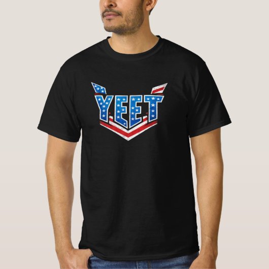 YEET US flag Typography T-shirt (Voorkant)
