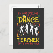 Yelling Dance Teacher Danser Fun Dancer Joke Briefkaart (Voorkant / Achterkant)