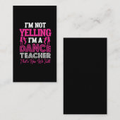 Yelling Danser Teacher Dance Instructor Visitekaartje (Voorkant / Achterkant)