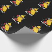 Yello Funny Fruit Yellow Banana Pun Dark BG Cadeaupapier (Hoek)