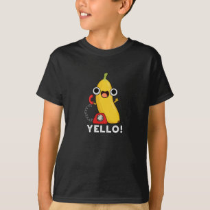 Yello Funny Fruit Yellow Banana Pun Dark BG T-shirt