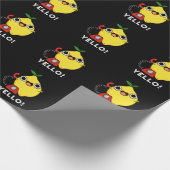 Yello Funny Yellow Lemon Pun Dark BG Cadeaupapier (Hoek)