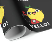 Yello Funny Yellow Lemon Pun Dark BG Cadeaupapier (Rol Hoek)