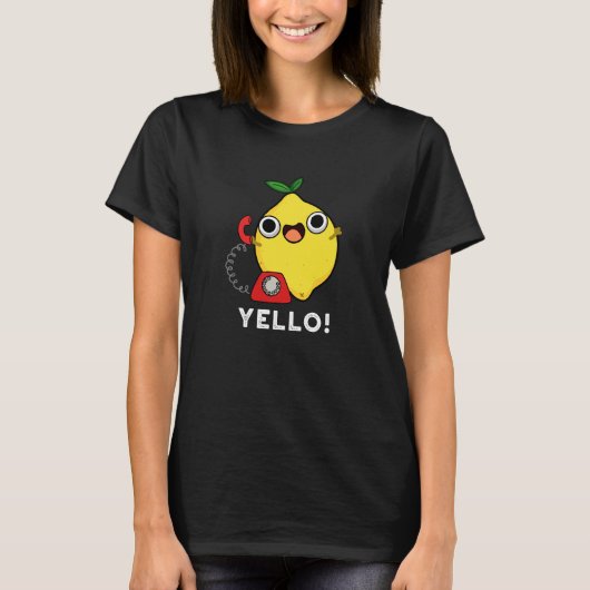 Yello Funny Yellow Lemon Pun Dark BG T-shirt (Voorkant)