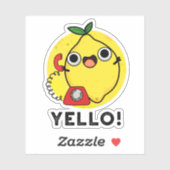 Yello Funny Yellow Lemon Pun Sticker (Vel)