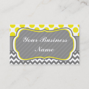 Yello, Gray, Polka Dots en Chevron Visitekaartje